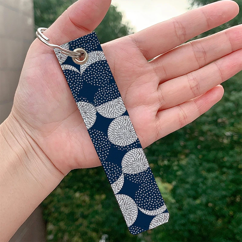 

Fashion Moon Phases repeat pattern Keychain Cute Strap Keyrings Hanging Holder Bag Car Wallet Trinket Keychain Hanging