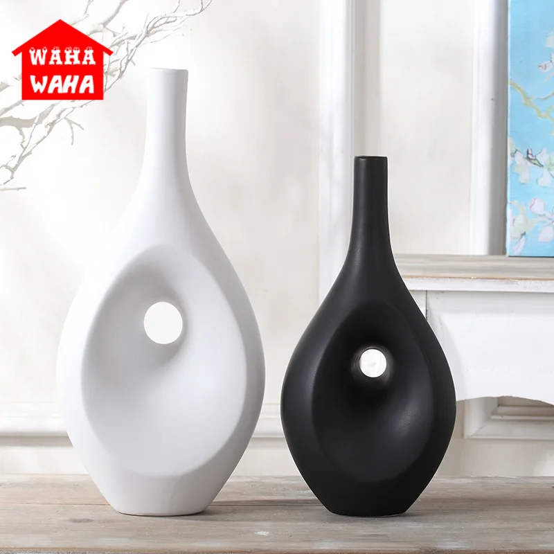 

Nordicstyle black and white abstract vase decoration modern minimalist home flower arrangement living room decoration decoration