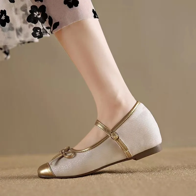 Туфли женские на низком каблуке модная обувь в Корейском стиле балетное платье с