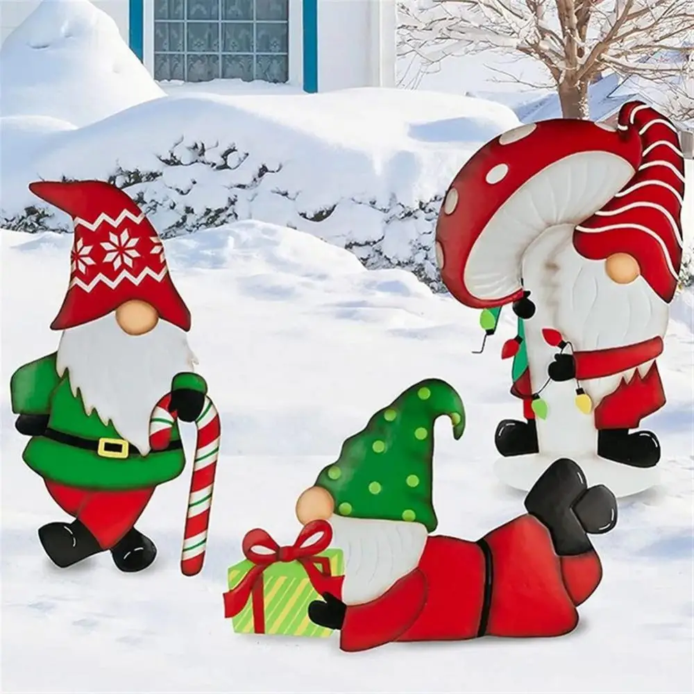 

Outdoor Christmas Decorations Garden Gnomes Winter Decor Metal Yard Sign For Christmas Decor For Garden Yard Patio Christmas