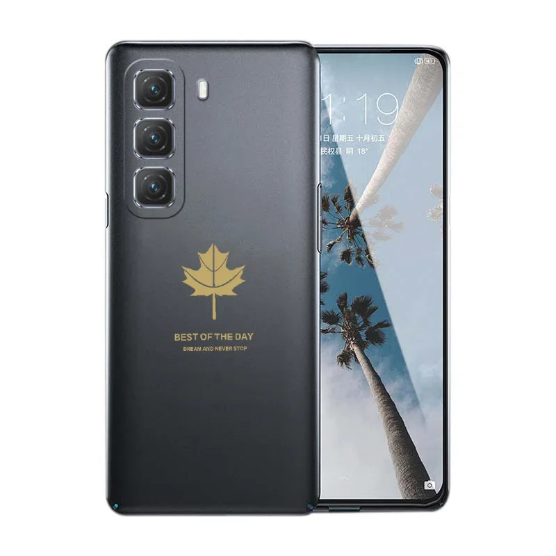 Фото Для infinix Hot 60 Pro Plus 5G Cover Роскошный силиконовый чехол из ТПУ с кленовым листом для infinix Hot 60i 60 Pro Plus Shell Funda Capa №2