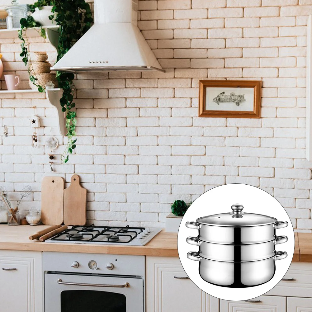 

Steamer Pot Stainless Steel Cooking Steam Cookware Set Steaminglid Seafoodlarge Panvegetable Soup Stockpot Insert Cookwar