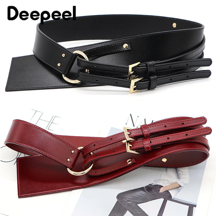 

1 шт., Женский широкий пояс из натуральной кожи, 8 х97 см