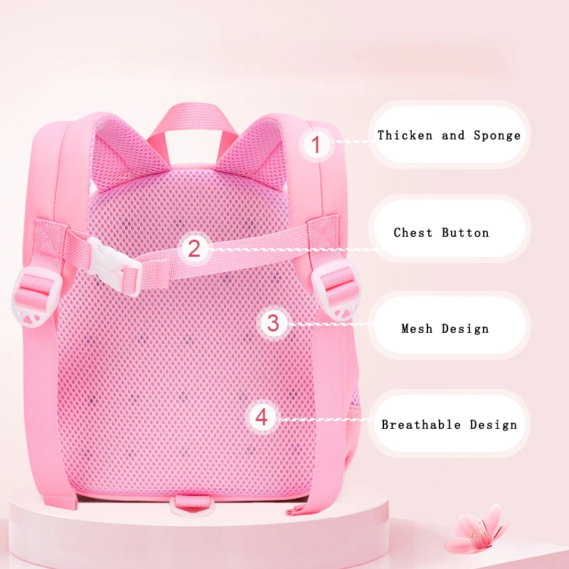 Children Cute Bow Backpacks In Kindergarten 3D Cartoon Rabbit Kids Small School Bags Girl Toddler Anti-lost Backpack Mochila Hot