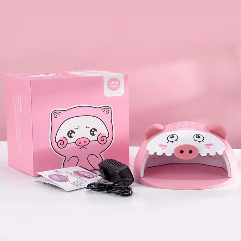 

48W 30 Lamp Beads Nail Lamp Gel Nail Polish Dryer Cute Piggy Quick-drying Nail Lamp UV LED Dual Light Source Nail Art Lamp