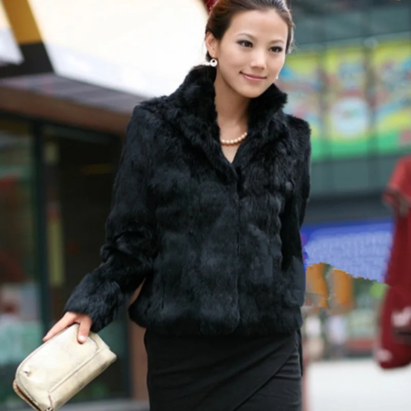 White Zipper Short Faux Fur Coat In Autumn  Winter Long Sleeve  Faux Fur Coat Women Short Skinny Girl Flocking Basic Coats