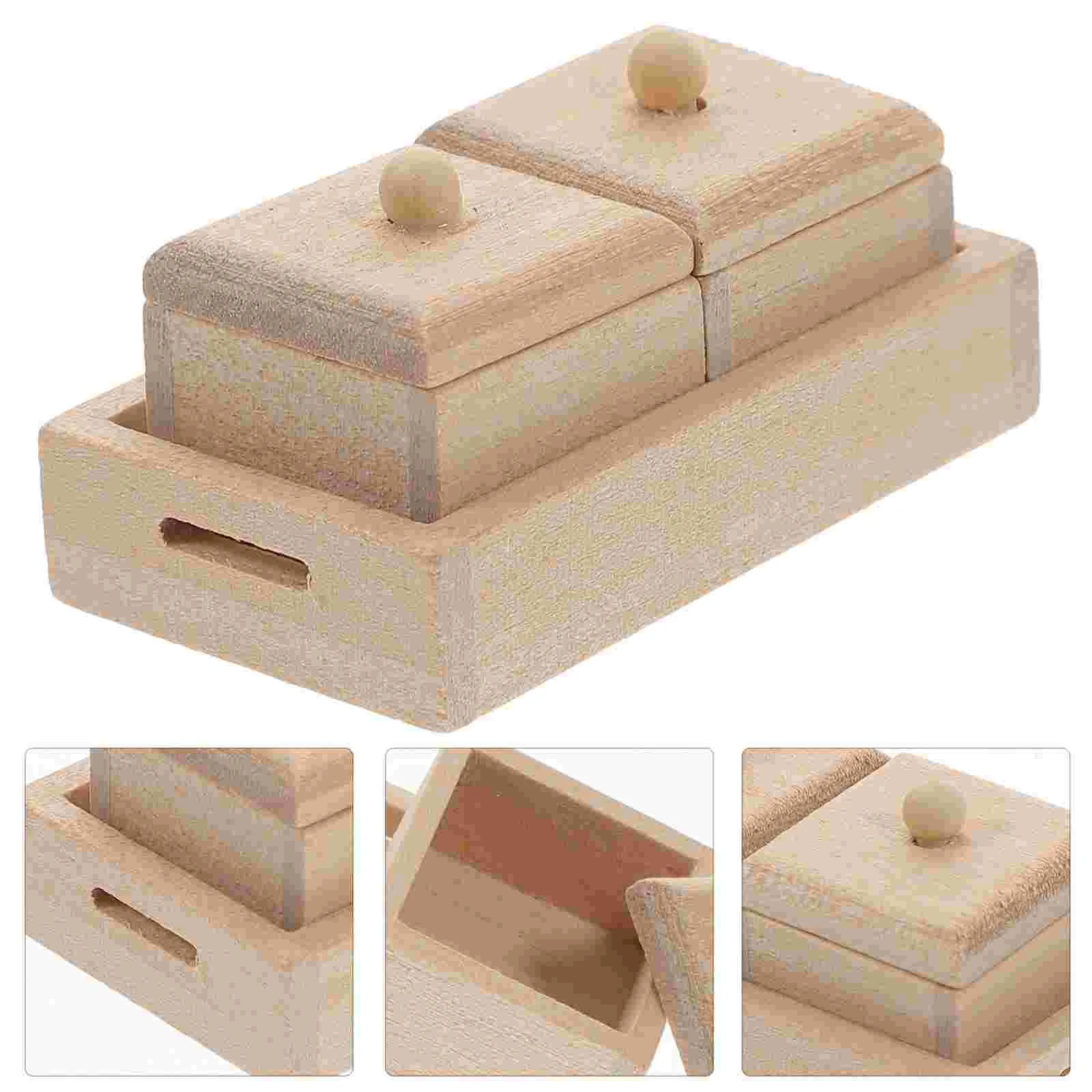 

1 Set of Mini Toy Storage Tray Desktop Decoration House Storage Toy for Kids