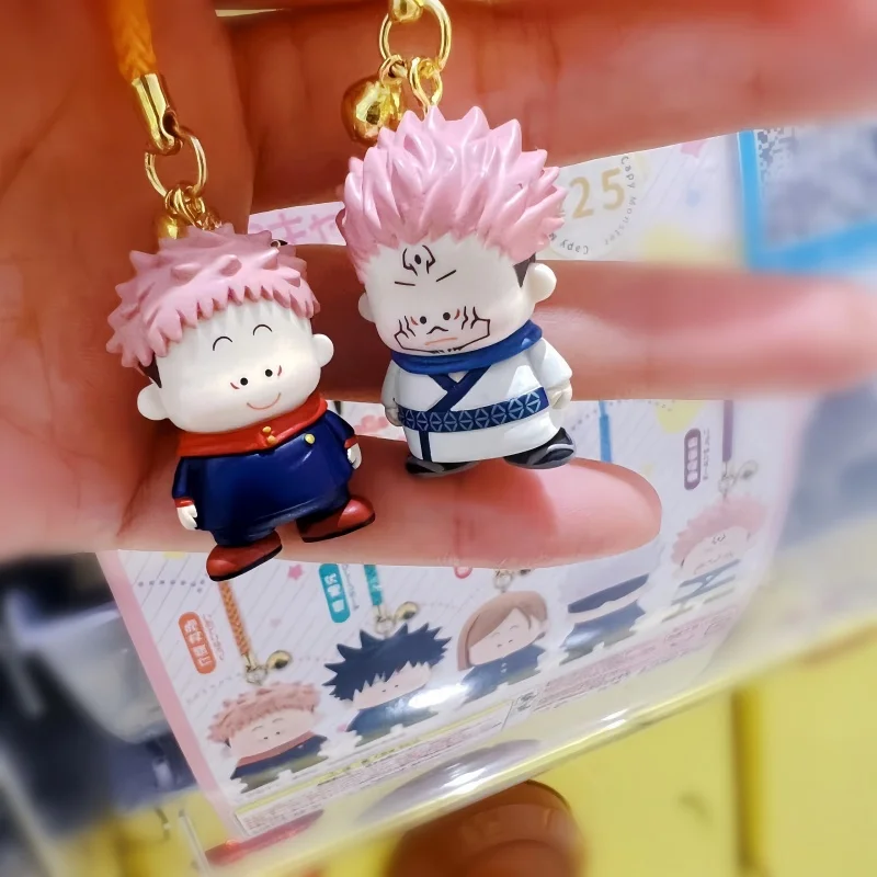 Фото Jujutsu Kaisen Anmie Фигурка Itadori Yuji Gojo Satoru Сумка Брелок Модель Игрушки Гашапон Персонаж Колокольчик Орнамент Сюрприз Рождественский Подарок №3