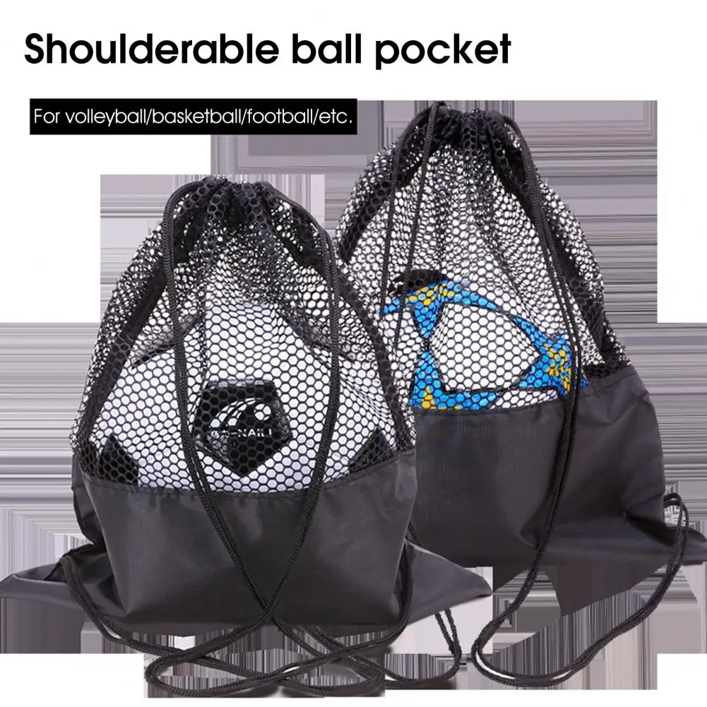 

Football Backpack Mesh Surface Durable Multipurpose Drawstring Storage Bag Mesh Pack Shoulder Backpack for Sport