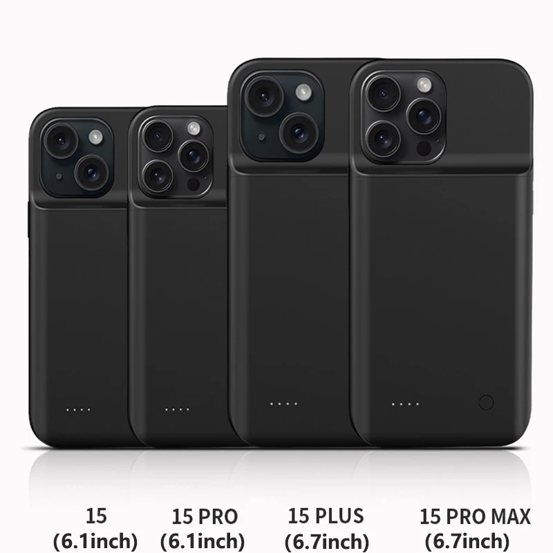Фото Тонкий чехол для зарядного устройства емкостью 6800 мАч для iPhone 11 12 13 14 15 Pro Max 14 15 Plus 12 13 Mini X XS Max XR Power Bank Charging Case №1
