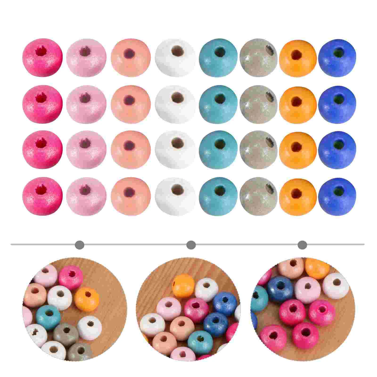 

200 Pcs Bracelets Beaded DIY Jewelry Handmade Necklaces Handicraft Accessory Circle Beads DIY Accessories Acrylic Wooden Beads