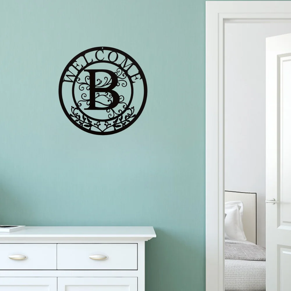 12-дюймовый Черный Металлический Настенный Декор Знак С Буквой B Добро Пожаловать