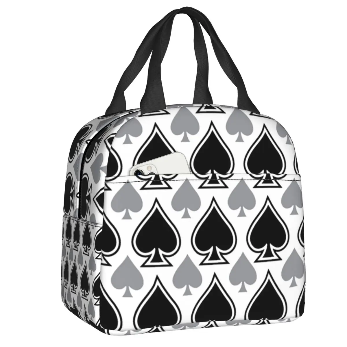 

Винтажная Изолированная обеденная сумка с рисунком для казино, покерных чипов, для пикника, карт, игр на открытом воздухе, водонепроницаемая охлаждающая термальная коробка для бенто