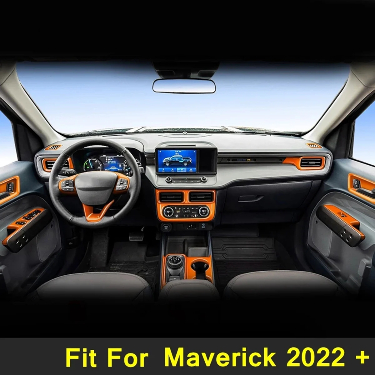 

4Pcs Car Interior Handle Frame Bowl Trim Cover for Ford Maverick 2022 2023 Inner Door Cover Decorative Orange Stickers