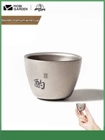 mobi garden outdoor camping picnic mug portable titanium water mug teacup beer mug double titanium mugxy