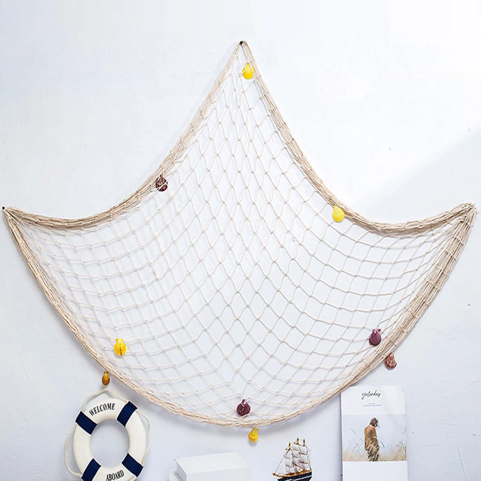 Средиземноморская декоративная рыболовная сеть Пляжная тема Настенная декор