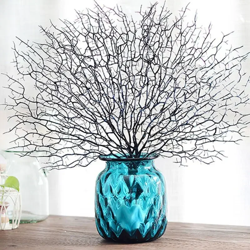 

Peacock Coral Branch Fake Flower Wedding Simulation Flowers Aesthetic Room Decor Garden Artificial Plants Decoration Bedroom