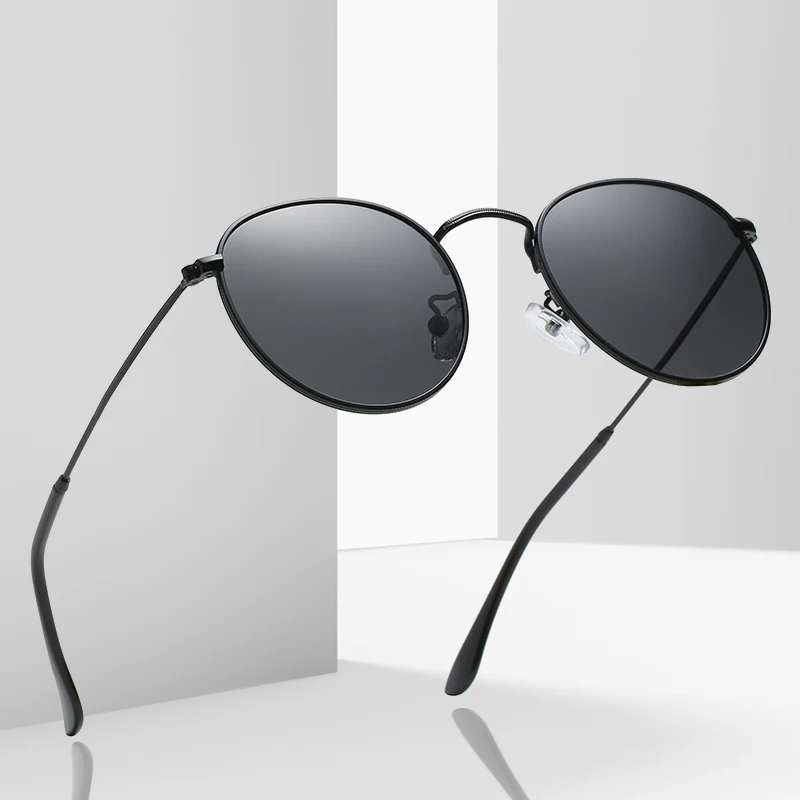 2022 Retro Reflective Lenses 3447 Metal Sunglasses Women round Frame Sunglasses Unisex Reflective Lenses
