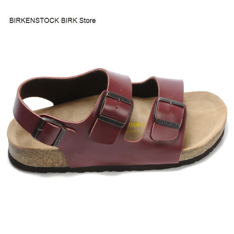 BIRKENSTOCK BIRK Summer Sandals, Men Shoes, Double Button, Lightweight, and Water Resistant Red Women's Shoes EVA Milano Series
