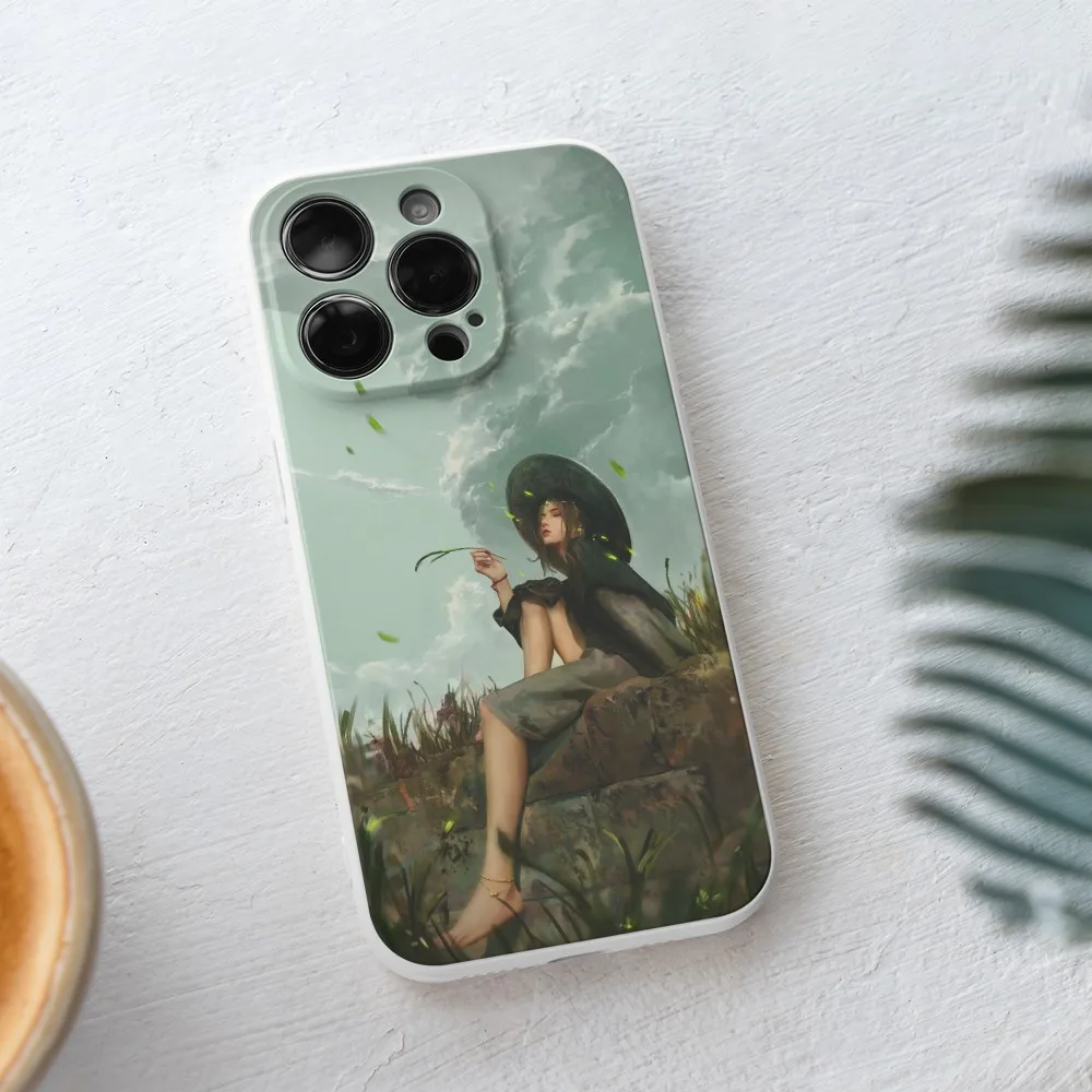 Картина маслом Runaway Girl Pattern Чехол для телефона iPhone 11 12 13 14 15 16 Pro Max XR XS X 7 8 Plus