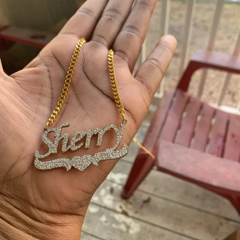 Custom Matte Name Necklace Fashion Jewelry Stainless Steel Personalized Frosted Nameplate Pendant Necklaces For Women Gifts