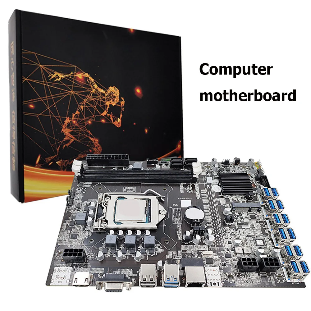 

Материнская плата B75 для майнинга, 12USB3.0 к PCI-E, графическая карта с 2DDR3, 4G, карта памяти, ЦП LGA1155, материнская плата для майнинга ПК