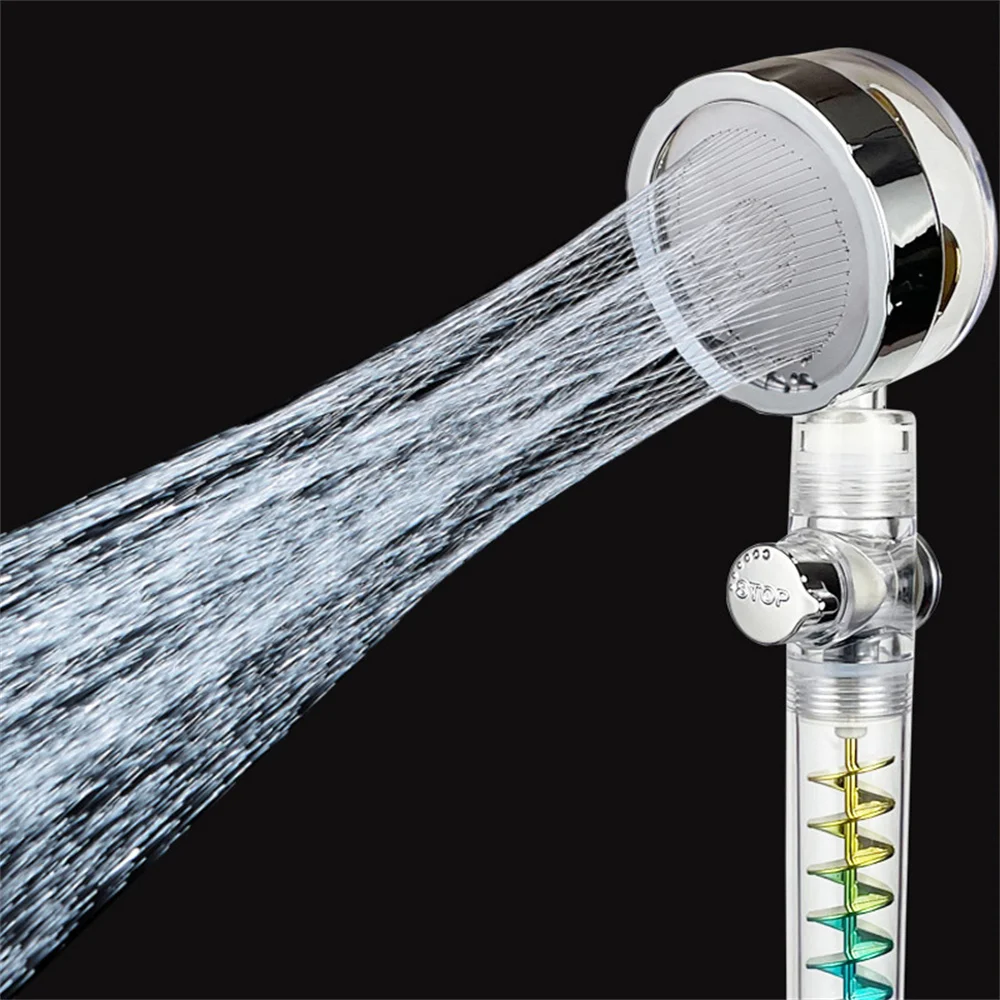 

High Pressure Shower Head Water Saving Double Turbo Pressurized 360 Degrees Rotated Rainfall Showerhead Bathroom Accessories