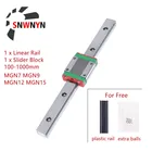 Миниатюрная линейная направляющая MGN7 MGN9 MGN12 MGN15 100 200 300 400 450 500 550 600 800 мм 1 шт. линейная направляющая + 1 шт. ползунок