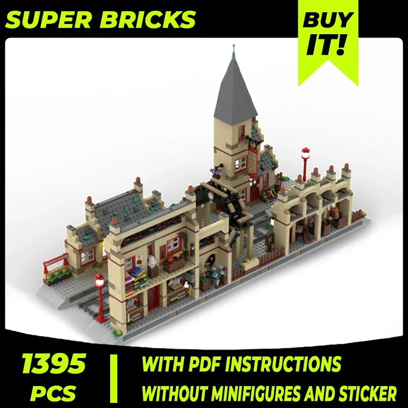 Модель фильма Moc Building Bricks Hogsmeader Station Extension Technology Модульные блоки Подарки