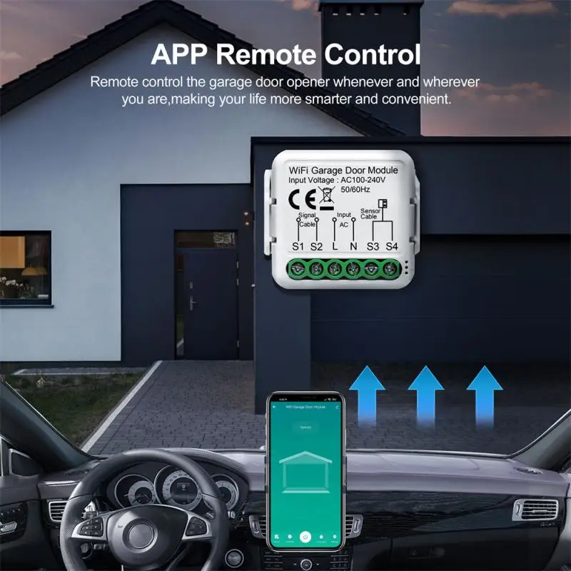 

Tuya Smart WiFi Garage Door Opener Controller App Voice Remote Control Work with Alexa Google Home Assistant Yandex Alice