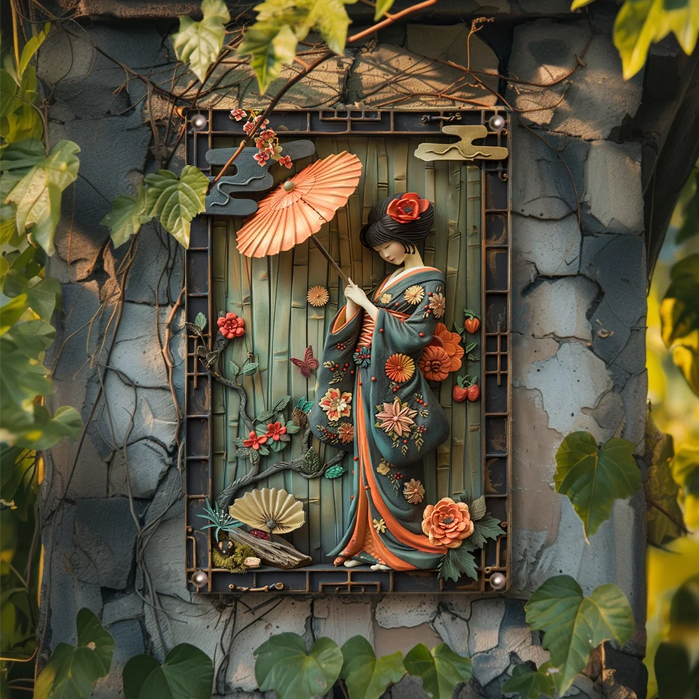 Алюминиевое кимоно с жестяной вывеской-Металлический Настенный декор высокой