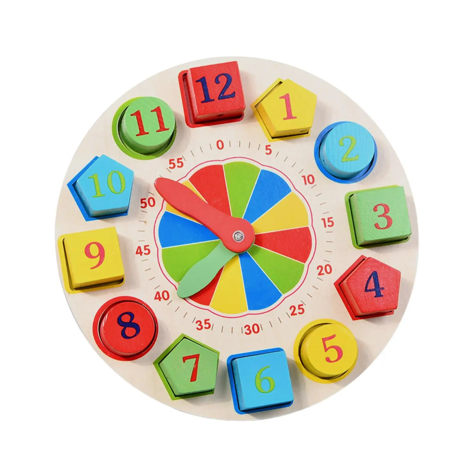 

Colorful Clocks Toys Montessori Wooden Clock Toys Minute Second Cognition Kids
