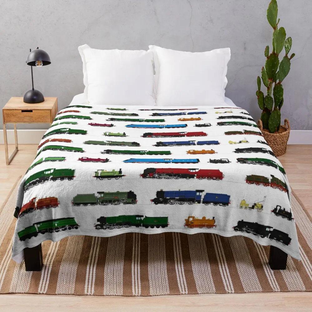 

Iconic British Steam Trains Throw Blanket luxury throw blanket