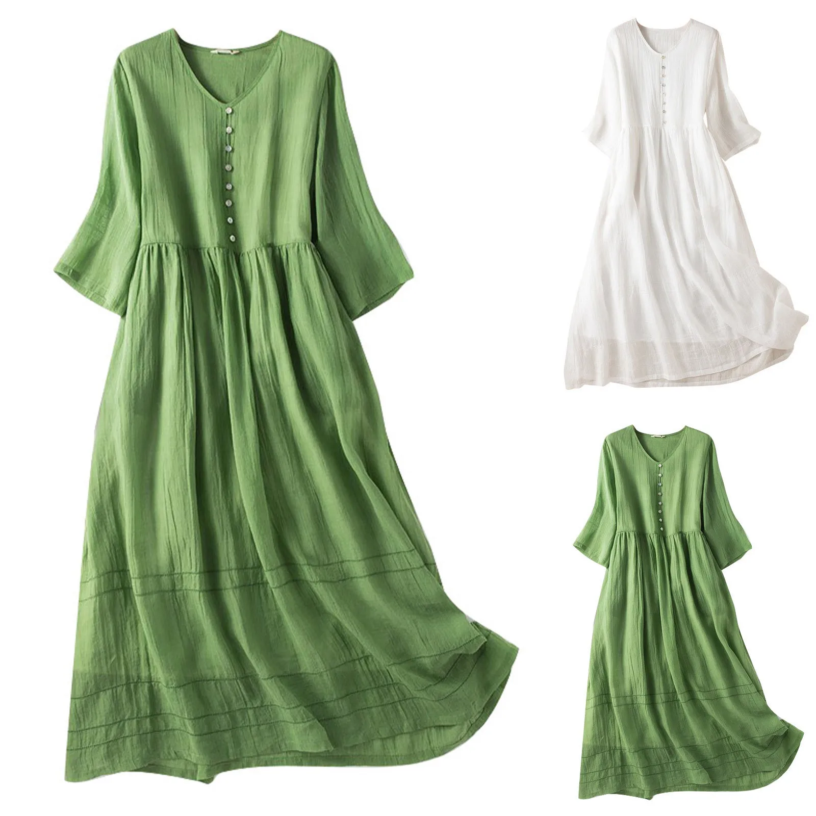 Женское пляжное платье-миди с V-образным вырезом