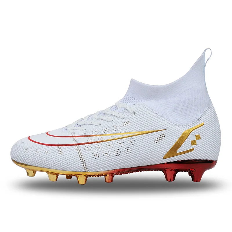 

Sup New Professional Football Boots Kids Outdoor Ankle Cleats Soccer Sneakers High-Top Soccer Shoes For Men FG/TF Grass Training