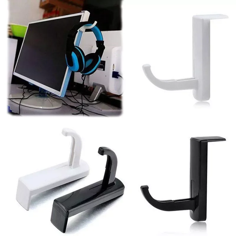 

Office Headphone Holder Universal Headset Hanger Hook Sticky on PC Computer Monitor Earphone Stand Headphones Holder Rack