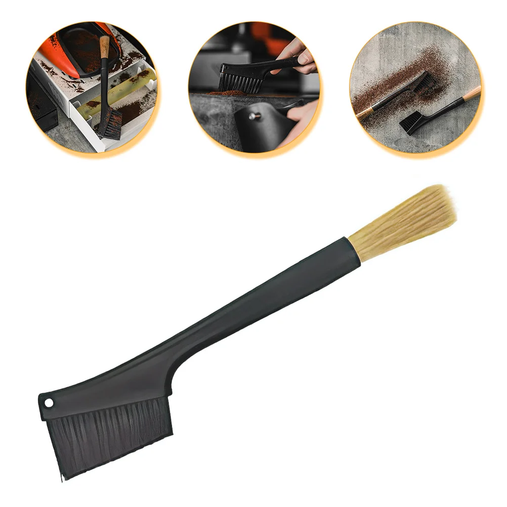 

Brush Coffee Cleaning Cleaner Machine Grinder Espresso Barista Bean Dusting Keyboard Headed Tool Bakery Double Plastic Grain