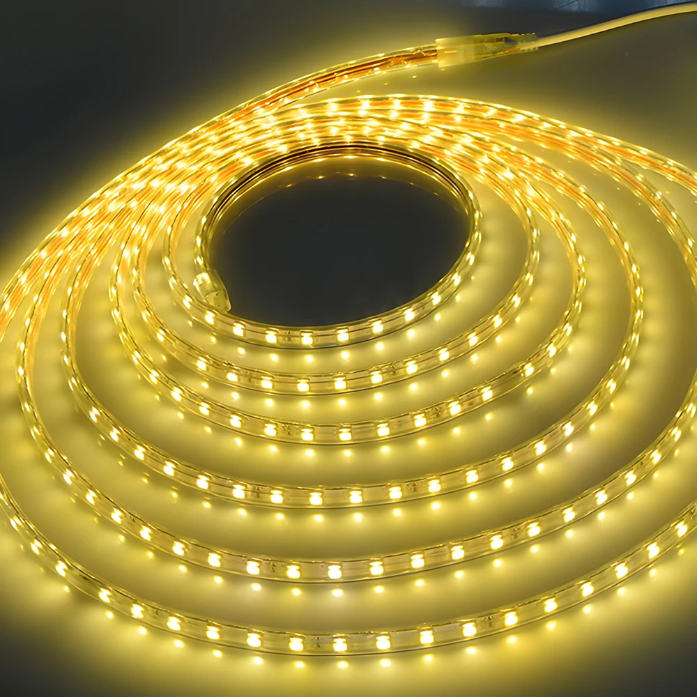 Светодиодная лента 220 В с европейской вилкой гибкая светодиодная теплым белым