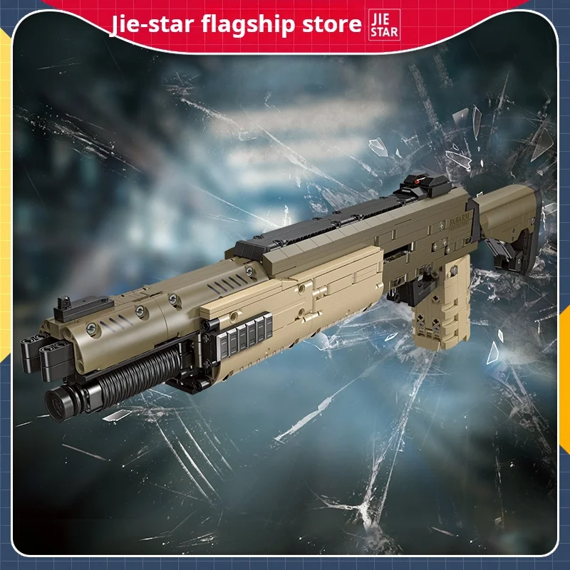 Фото Строительный блок STF12 Shotgun с темой огнестрельного оружия, 92402, 1538 шт., головоломка, игра, оружие, орнамент Moc для взрослых, кирпичи, игрушки №1