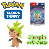 bandai ex asia07 pokemon figures kawaii chespin toys highquality exquisite appearance perfectly reproduce anime collection toys