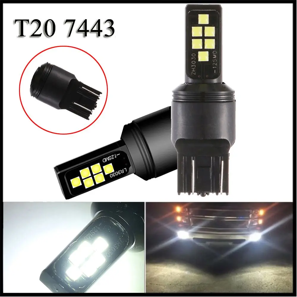 

1 шт. Новый T20 7443 W21/5 Вт белый светодиодный сигнал поворота автомобильный стоп-сигнал противотуманная лампа задняя фара