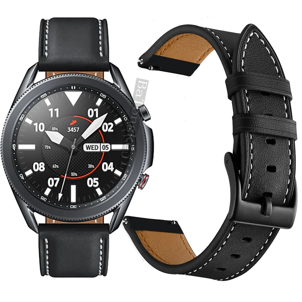 

New Genuine Leather Watch Bands For Samsung Galaxy Watch3 45mm Replacement band For Galaxy Watch 3 41mm Wrist Strap Accessories