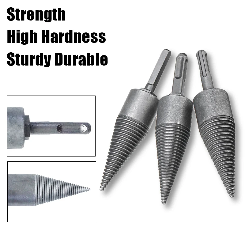 

32x145mm Square Shank/Round Shank/Hex Shank Firewood Machine Drill Bit For Split Wood Reamer Punch Driver Split Drilling Tools