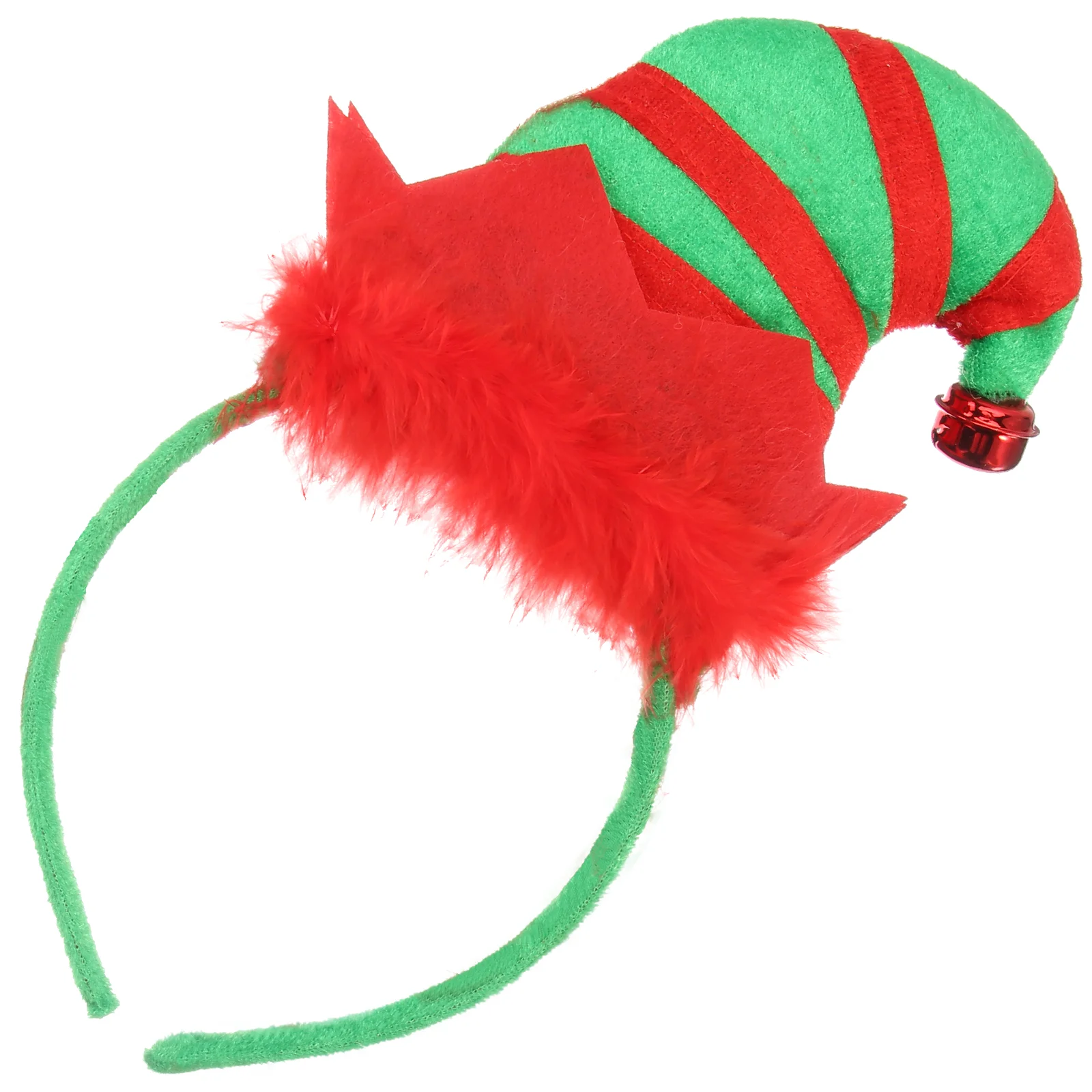 

Christmas Headband Hat: Xmas Hat Headpiece, Red Green Santa Elves Hair, Costume, Holiday Festival Carnival Party Decor