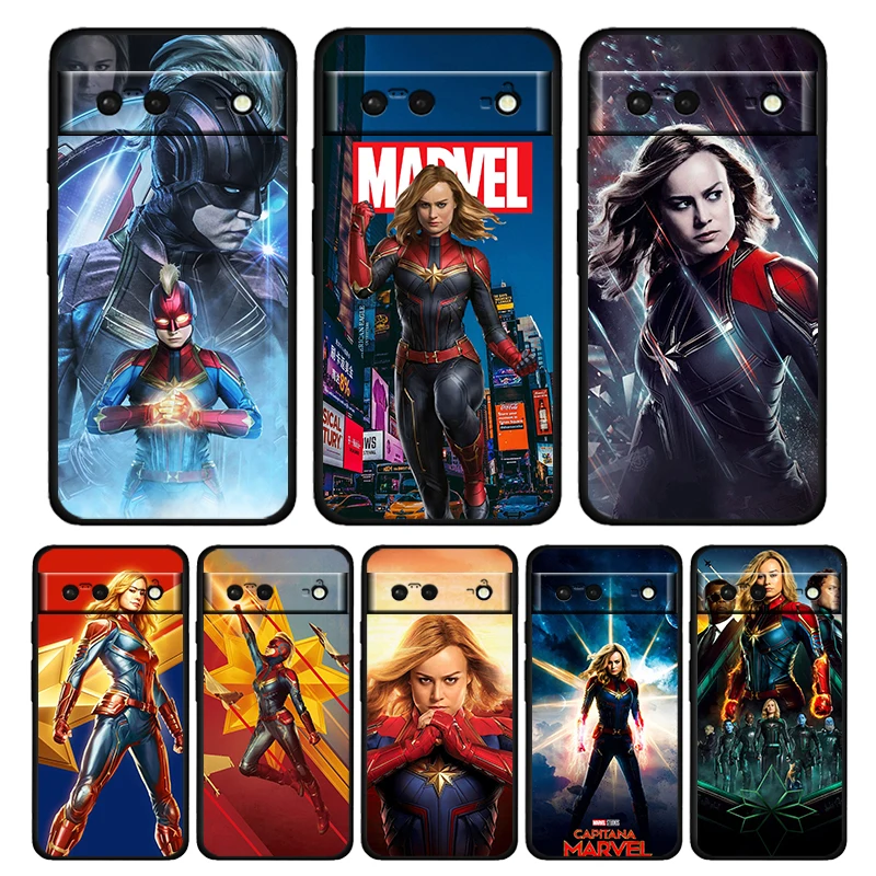 

Captain Marvel Shockproof Case for Google Pixel 7 6 Pro 6a 5 5a 4 4a XL 5G Soft Black Phone Cover Core Shell Capa Coque Funda