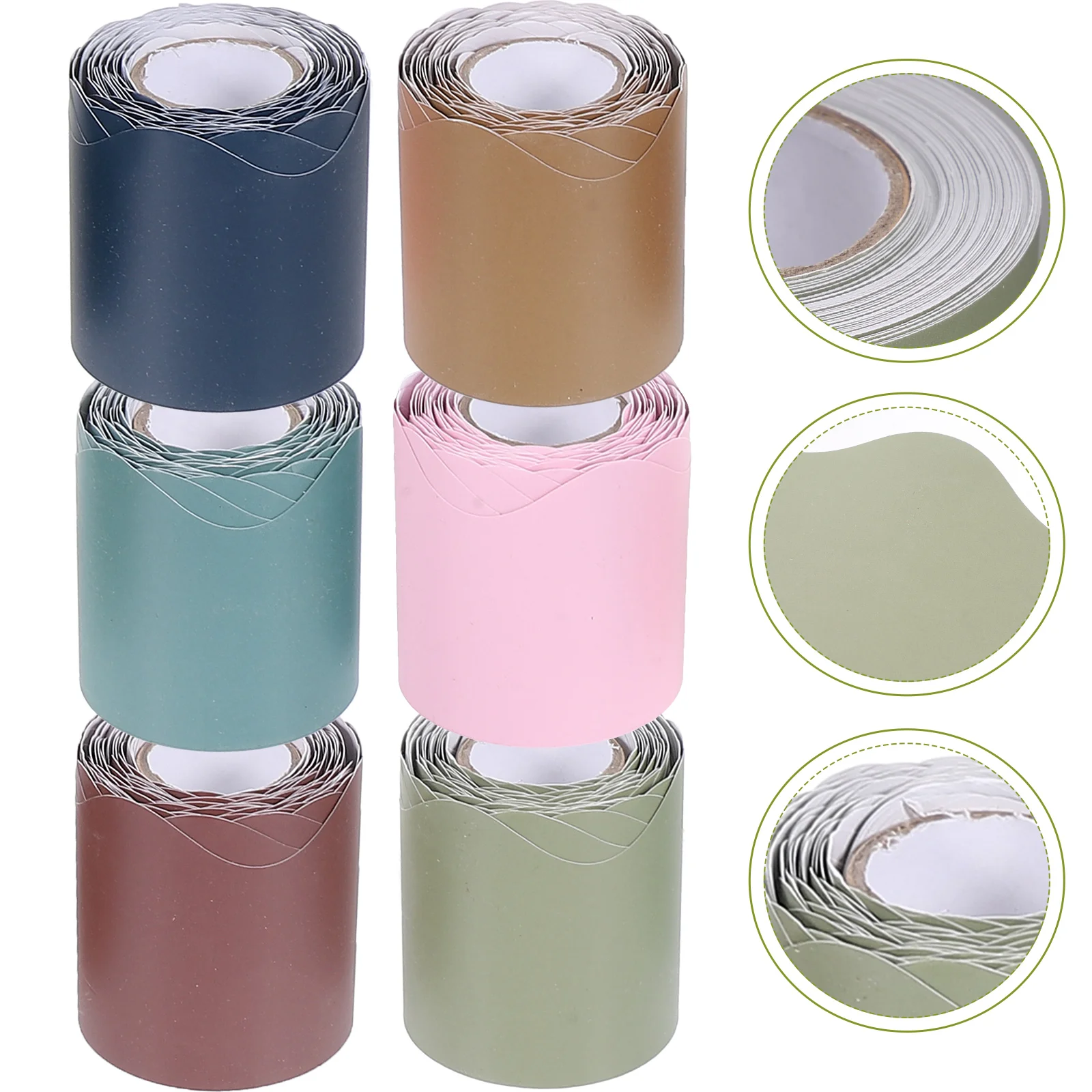 

6 Rolls Scalloped Bulletin Board Borders Cartoon Trim Chalkboard Decor Notice Boards Office Removable Blackboard Decors