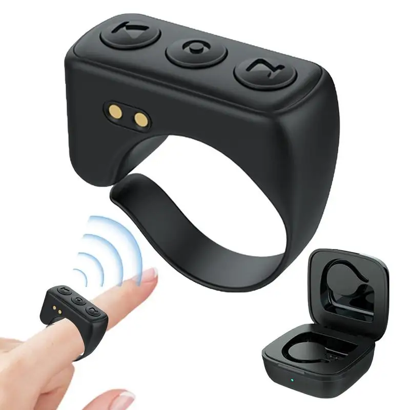 

Air Ring Remote Multifunction BlueTooths Ring With Charging Case Wireless Clicker For Travel Camping Hiking Photos And Videos