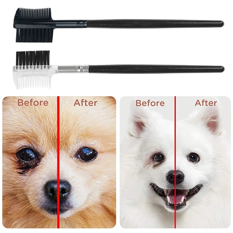 

Double-sided Dog Eye Comb Double Head Grooming Brush Multipurpose Tool for Small Pet Dogs Removing Crust and Mucus