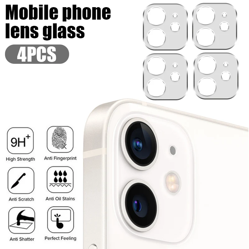 

4 шт., защитная пленка для объектива камеры iPhone 14 13 12 11 Pro max Mini, закаленное стекло для iPhone XS Max XR X/XS 8 7Plus, пленка для объектива
