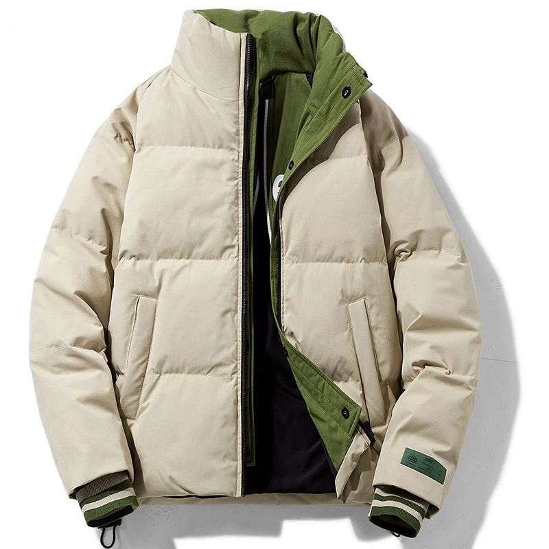 

Winter Jacket Men White Duck Down Parkas Thicken Warm Coat Men's Stand Collar Solid Color Parka Coat Fashion New Streetwear R65